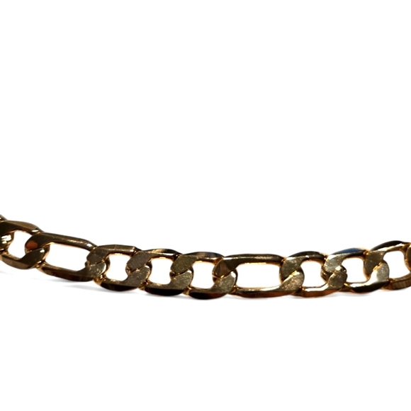 Figaro Chain 18k Gold Layered Chain Mens Necklace 22inch Gold - Picture 4 of 7